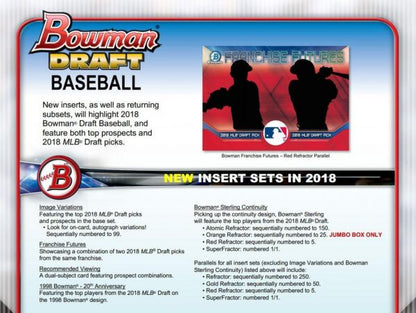 2018 Bowman Draft Baseball Jumbo 8 Box (Case)