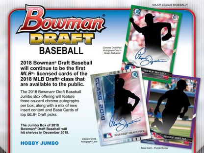 2018 Bowman Draft Baseball Jumbo 8 Box (Case)