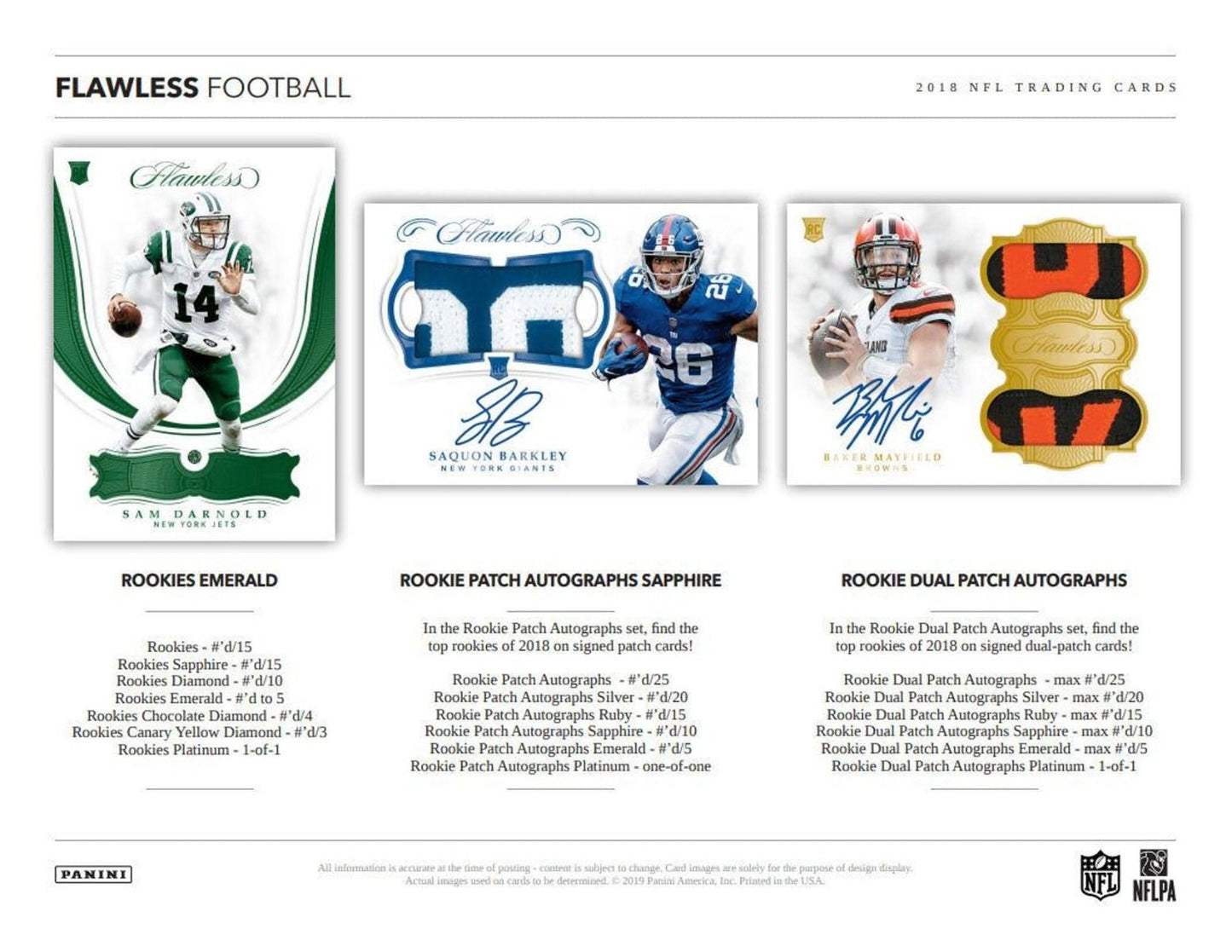 2018 Panini Flawless Football Hobby 2 Box (Case)