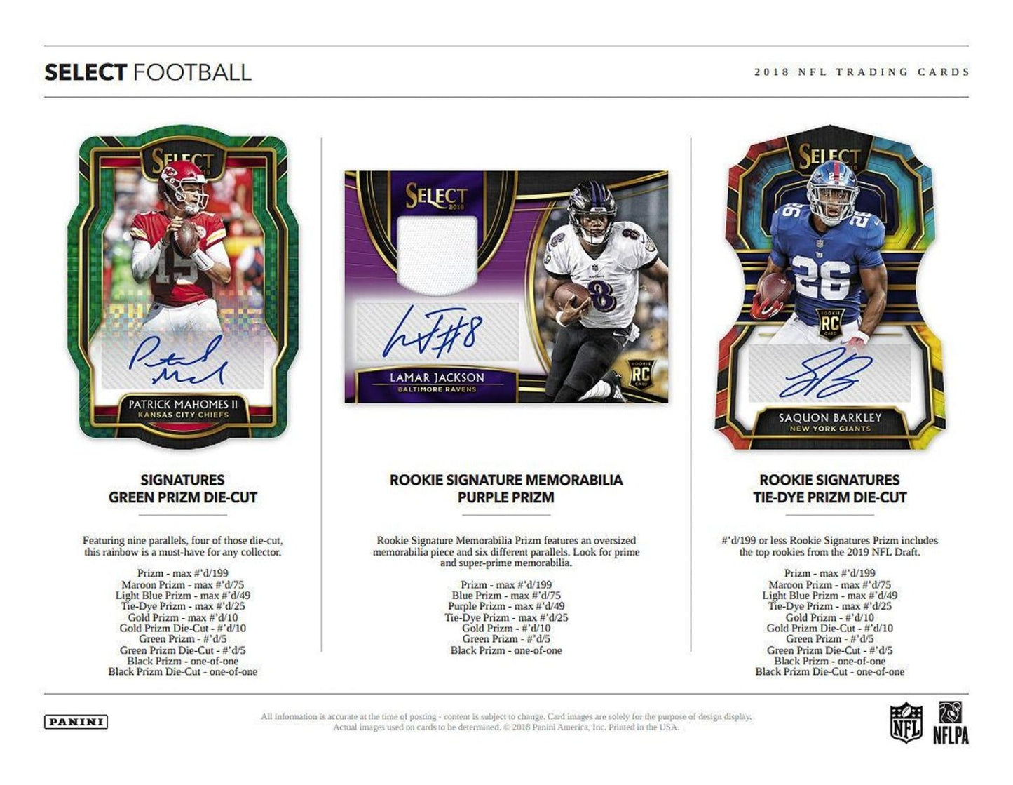 2018 Panini Select Football Hobby (Box)