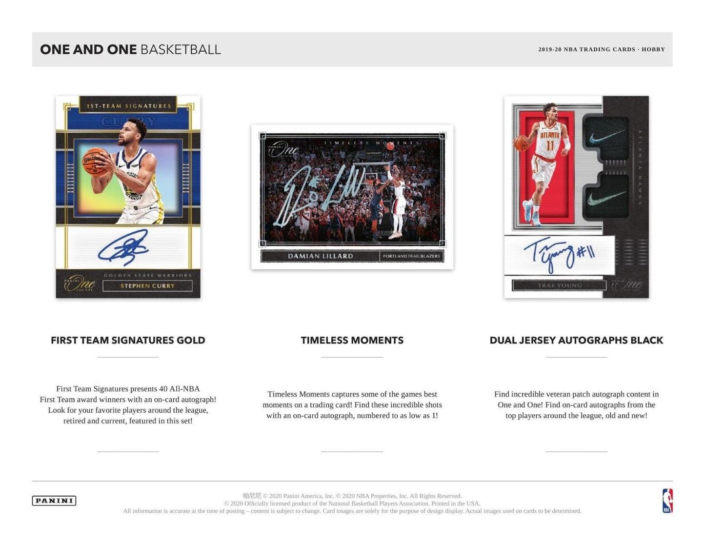 2019-20 Panini One and One Basketball Hobby 10 Box (Case)