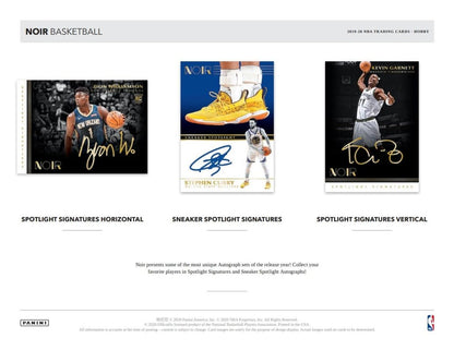 2019-20 Panini Noir Basketball Hobby 4 Box (Case)