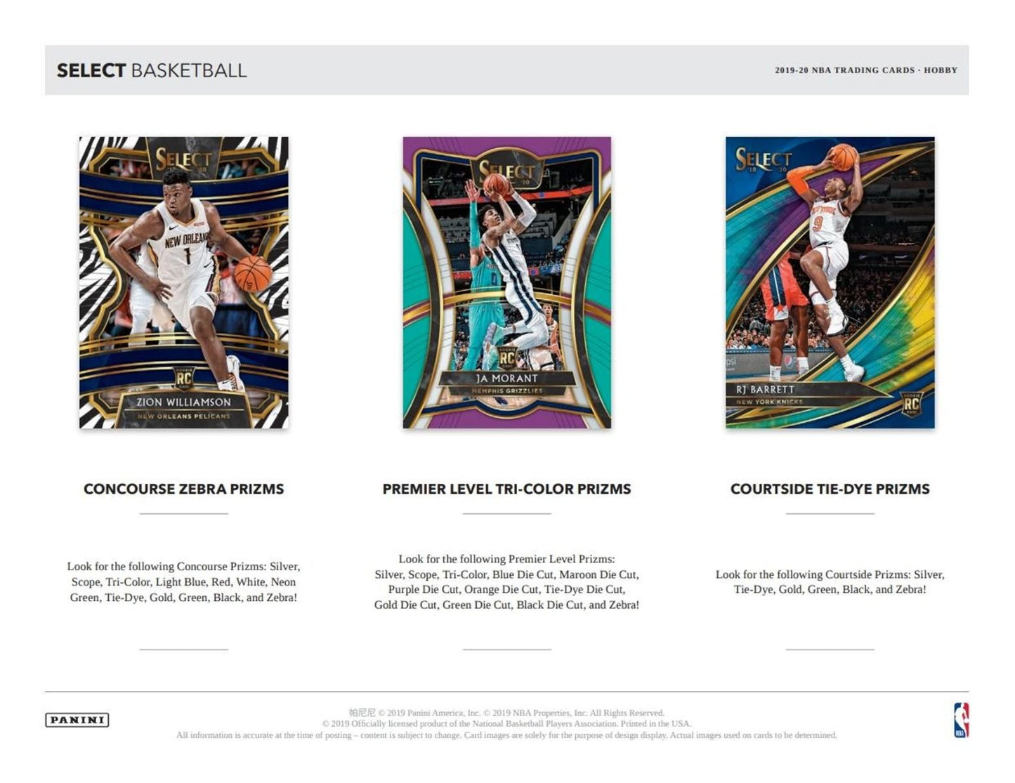 2019-20 Panini Select Basketball Hobby (Box)