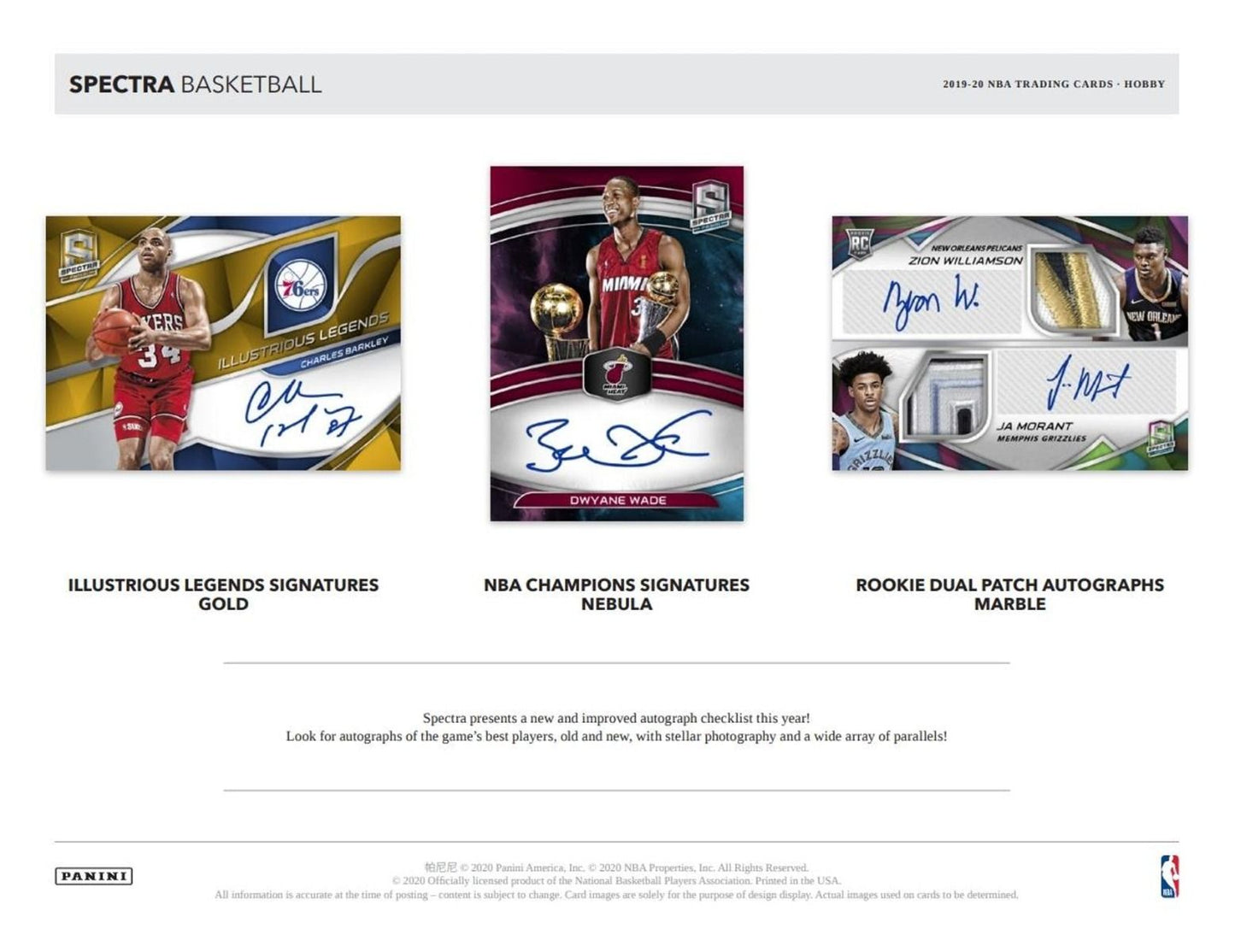 2019-20 Panini Spectra Basketball Hobby (Box)