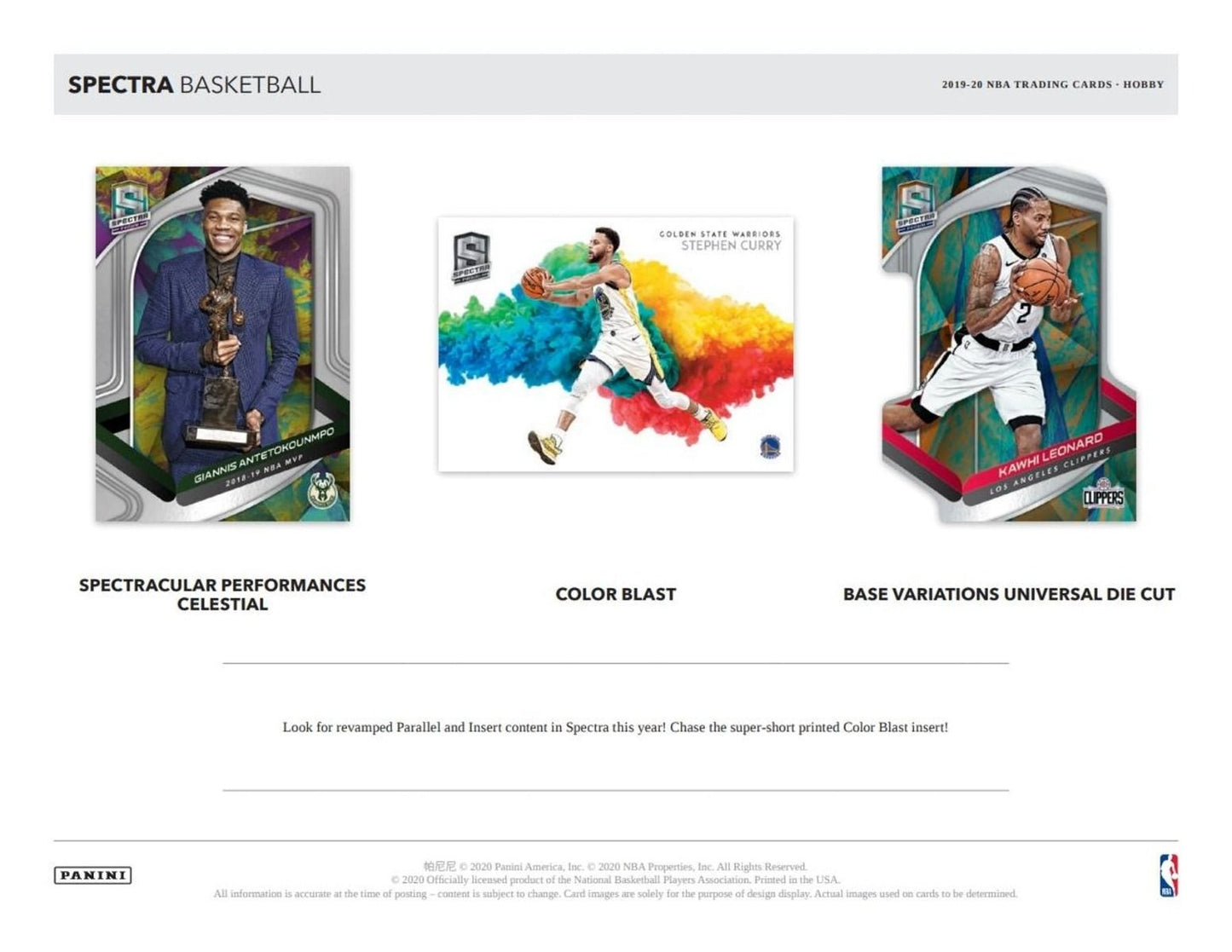 2019-20 Panini Spectra Basketball Hobby 8 Box (Case)