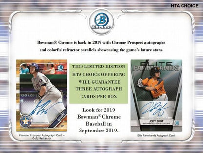 2019 Bowman Chrome Baseball HTA Choice 12 Box (Case)