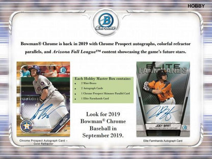 2019 Bowman Chrome Baseball Hobby 12 Box (Case)