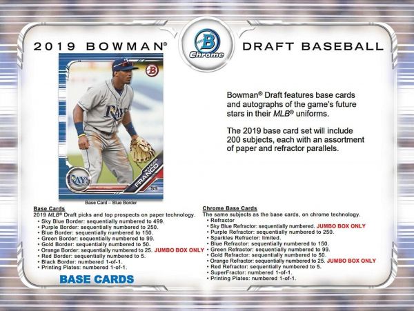 2019 Bowman Draft Baseball Jumbo 8 Box (Case)