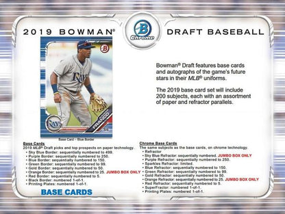 2019 Bowman Draft Baseball Jumbo (Box)