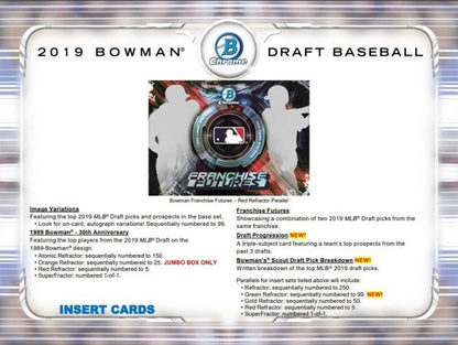 2019 Bowman Draft Baseball Jumbo 8 Box (Case)