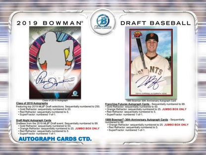 2019 Bowman Draft Baseball Jumbo (Box)