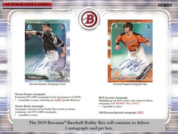 2019 Bowman Baseball Hobby 12 Box (Case)