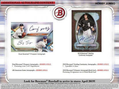 2019 Bowman Baseball Jumbo (Box)