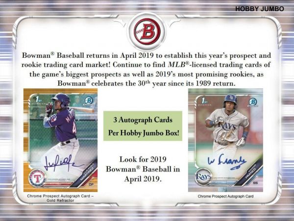 2019 Bowman Baseball Jumbo (Box)