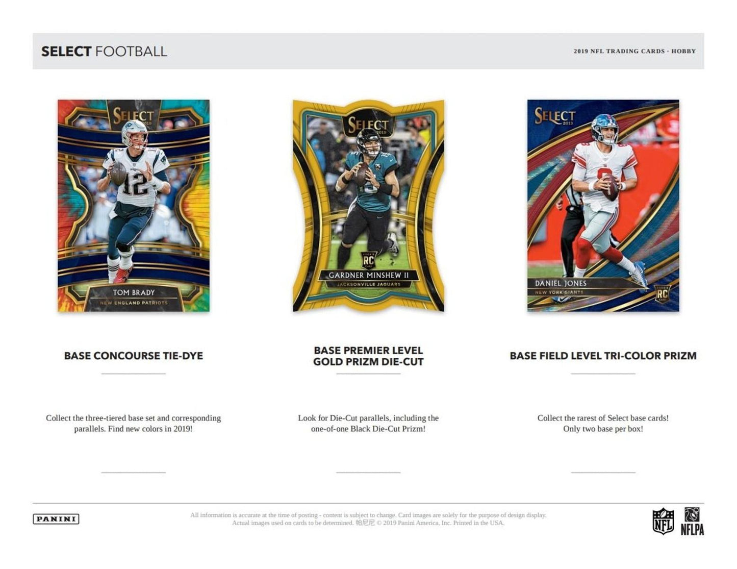 2019 Panini Select Football Hobby 12 Box (Case)