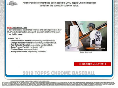 2019 Topps Chrome Baseball Hobby 12 Box (Case)