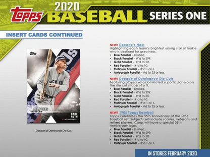 2020 Topps Series 1 Baseball Hobby 12 Box (Case)