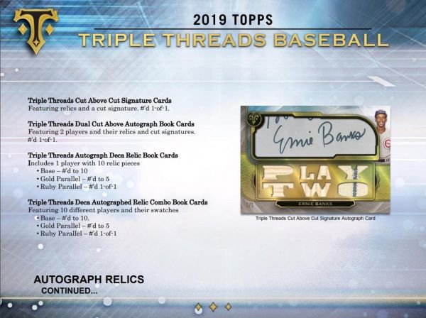 2019 Topps Triple Threads Baseball Hobby (Box)