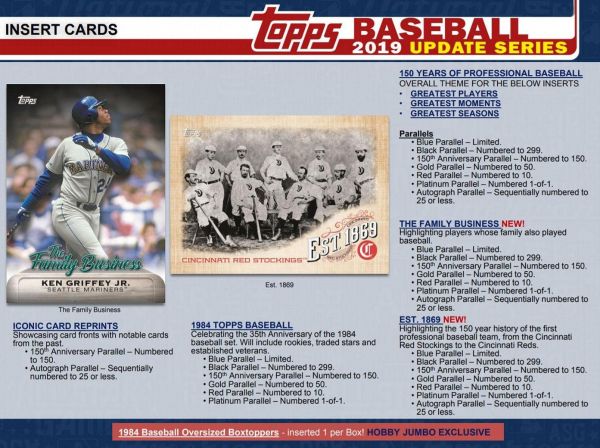 2019 Topps Update Series Baseball Jumbo (Box)