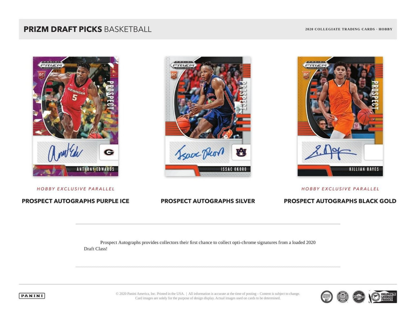 2020-21 Panini Prizm FOTL Collegiate Draft Picks Basketball Hobby (Box)