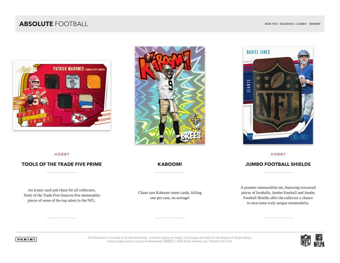 2020 Panini Absolute Football Hobby 12 Box (Case)