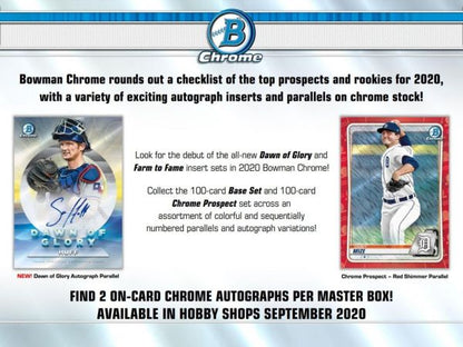 2020 Bowman Chrome Baseball Hobby 12 Box (Case)