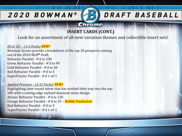 2020 Bowman Draft Baseball Jumbo (Box)