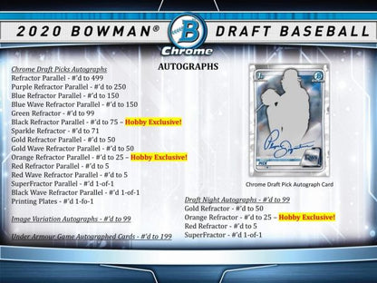 2020 Bowman Draft Baseball Jumbo (Box)