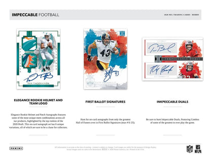 2020 Panini Impeccable Football Hobby 3 Box (Case)