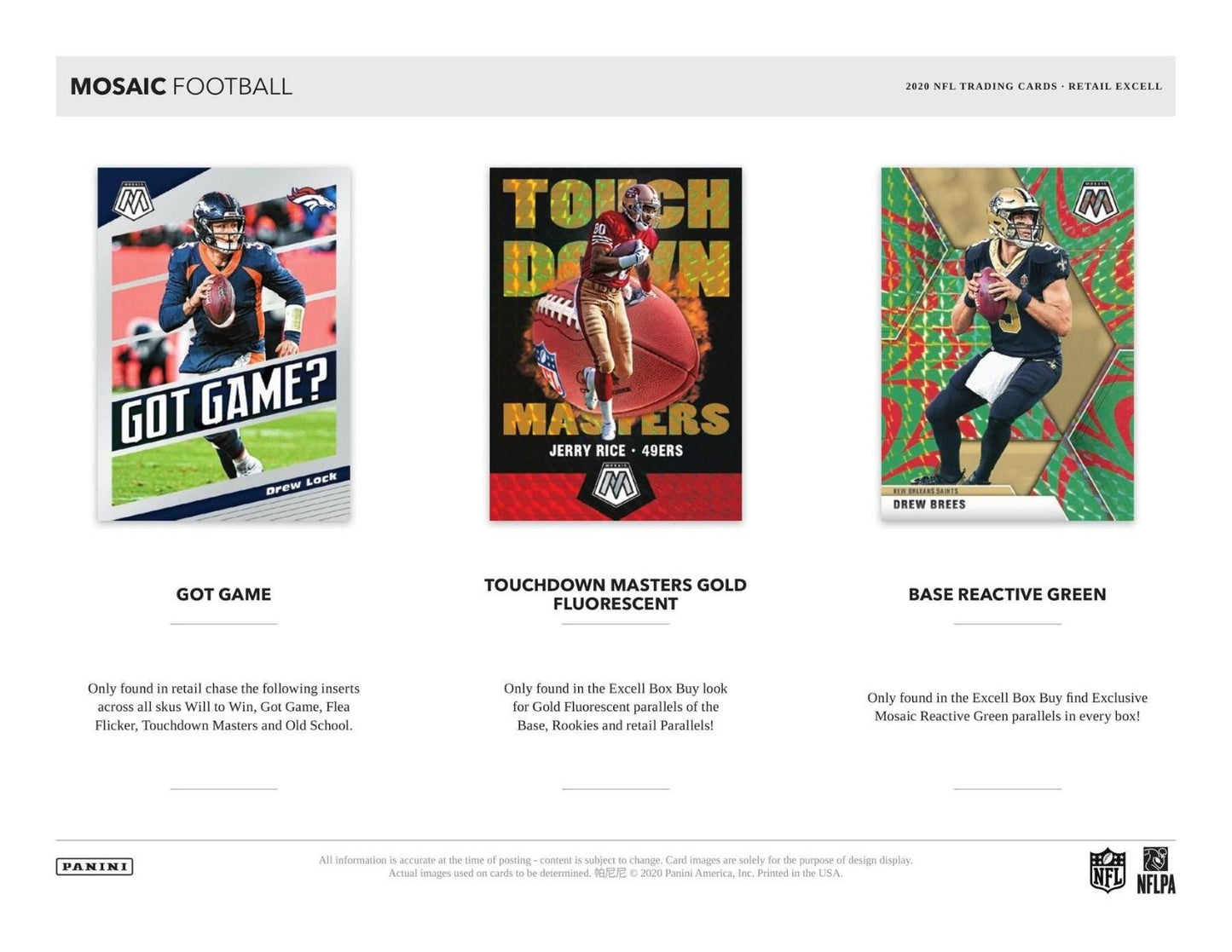 2020 Panini Mosaic Football Blaster 20 Box (Case)