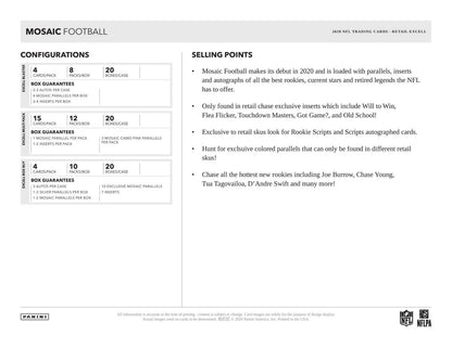 2020 Panini Mosaic Football Multi-Pack Cello 20 Box (Case)