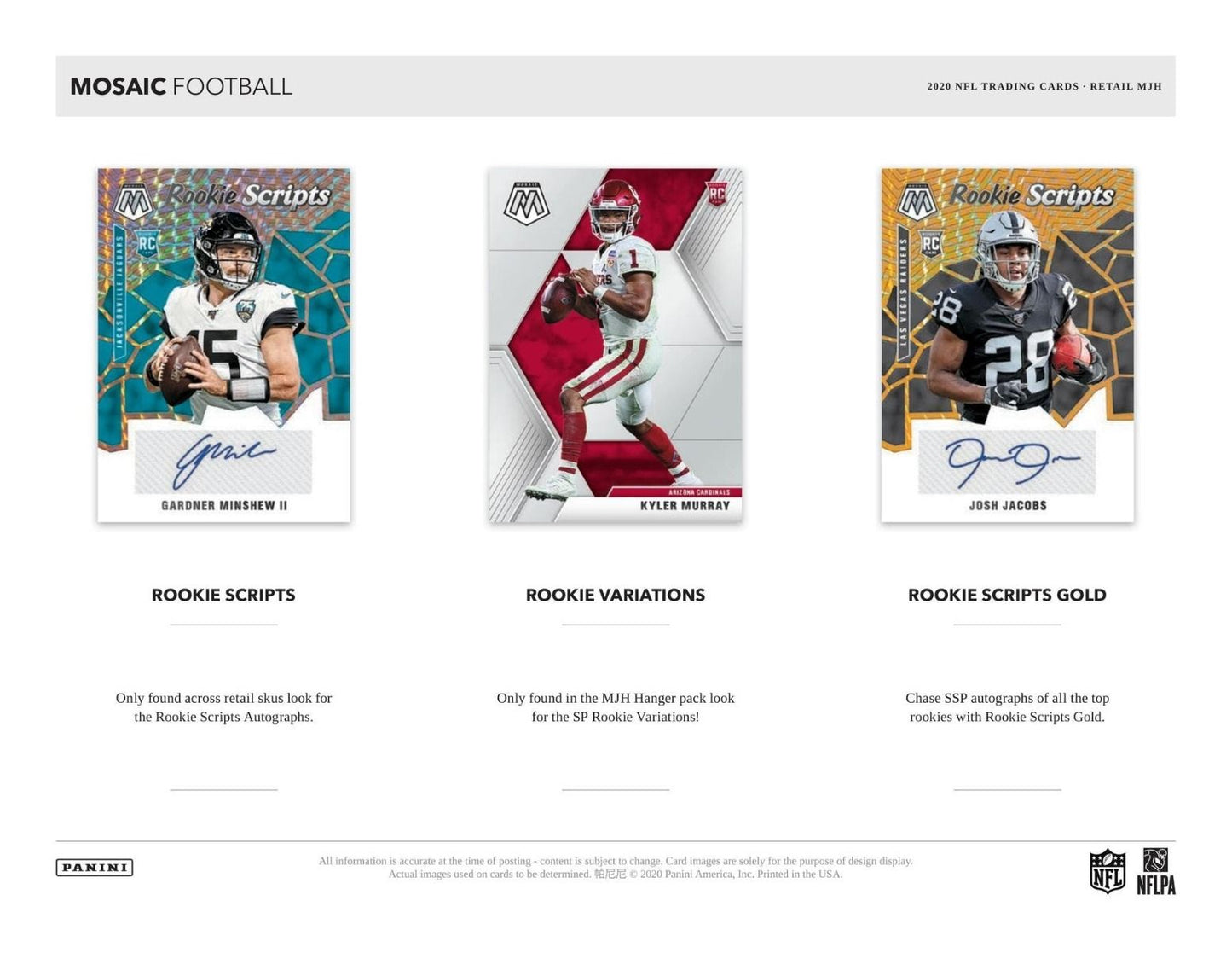 2020 Panini Mosaic Football Mega (Walmart)(Box)