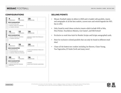 2020 Panini Mosaic Football Hanger (Walmart)(Box)