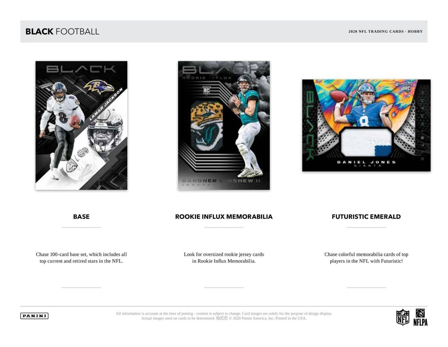 2020 Panini Black Football Hobby 12 Box (Case)