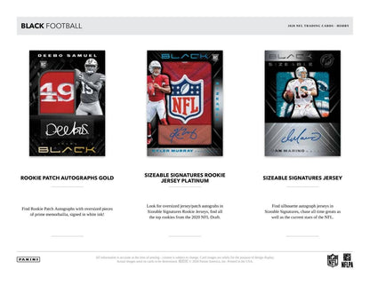 2020 Panini Black Football Hobby 12 Box (Case)