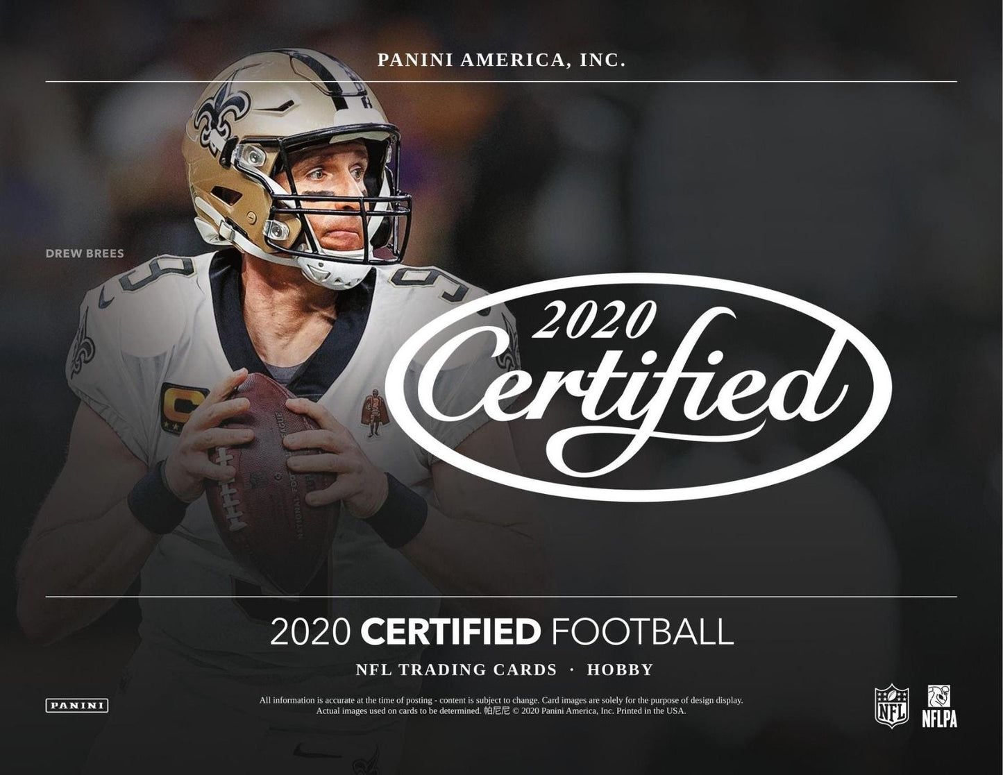 2020 Panini Certified FOTL 1st off The Line Football Hobby 20 Box (Case)