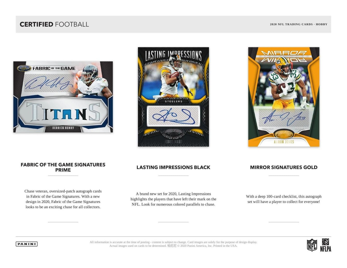 2020 Panini Certified Football Hobby 12 Box Inner (Case)