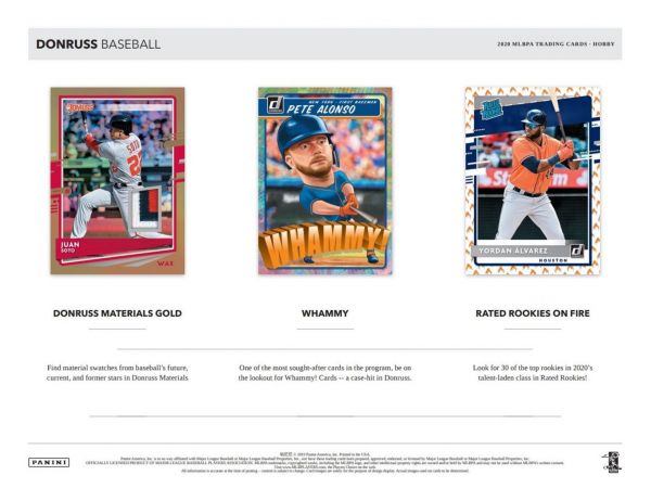 2020 Panini Donruss Baseball Hobby 16 Box (Case)