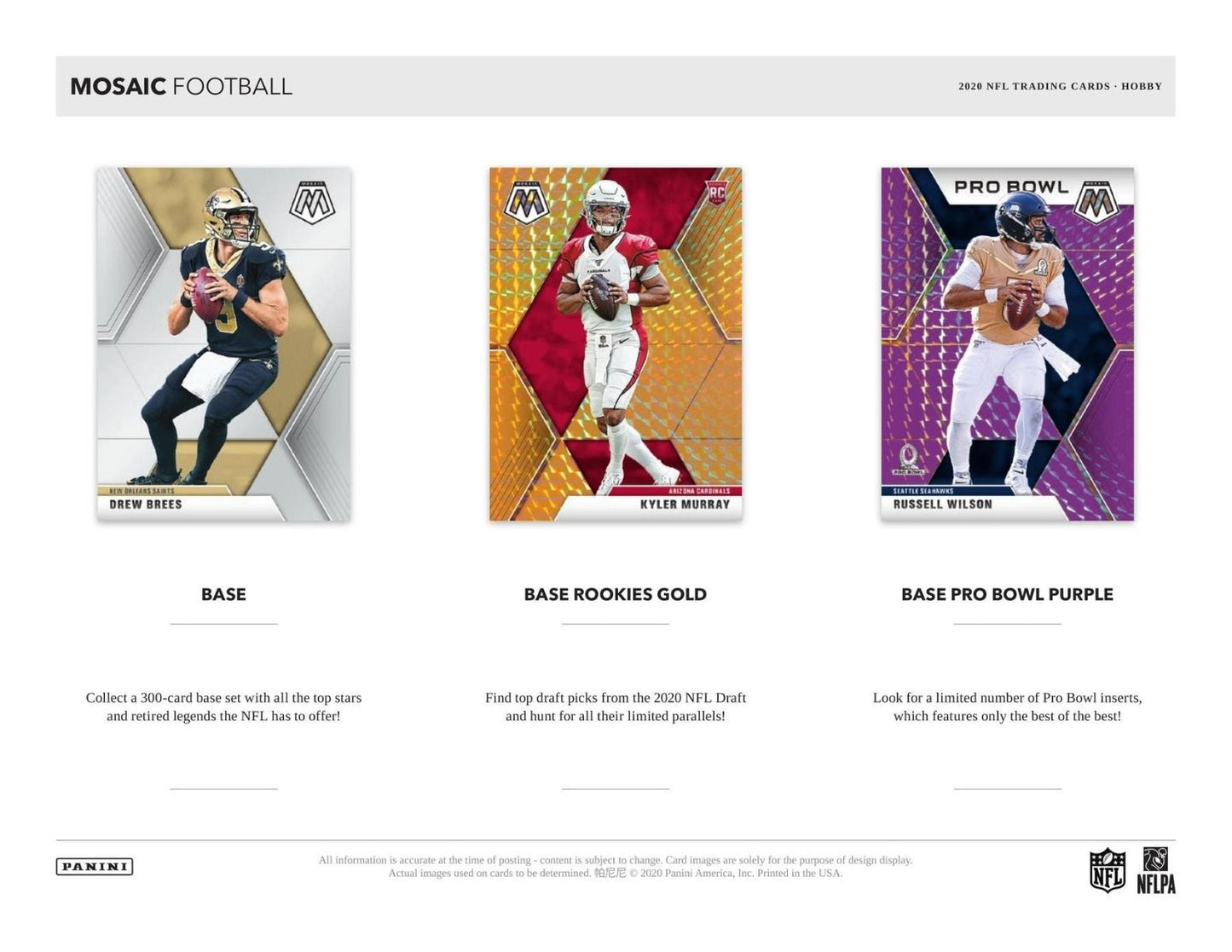 2020 Panini Mosaic Football Hobby (Box)