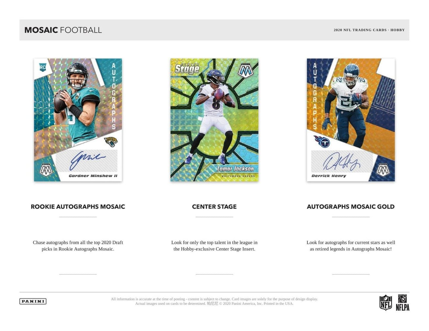 2020 Panini Mosaic Football Hobby (Box)