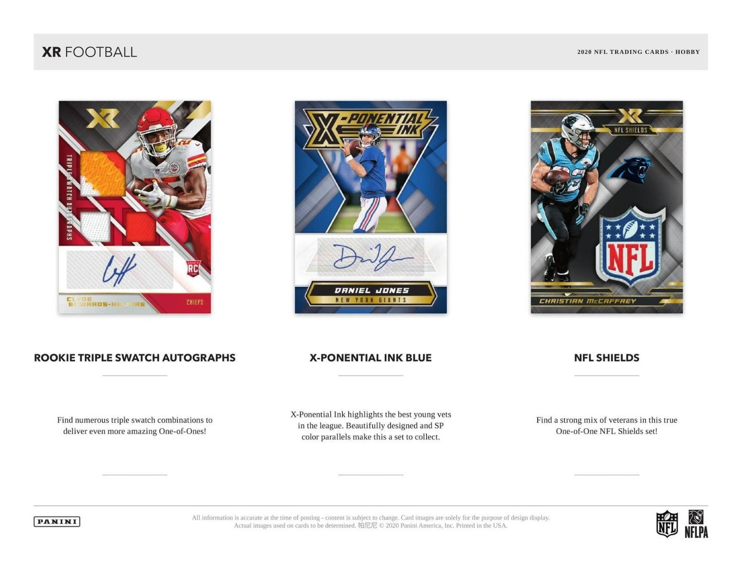 2020 Panini XR Football Hobby 15 Box (Case)