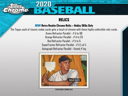 2020 Topps Chrome Baseball Jumbo 8 Box (Case)