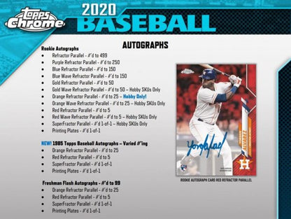 2020 Topps Chrome Baseball Jumbo 8 Box (Case)