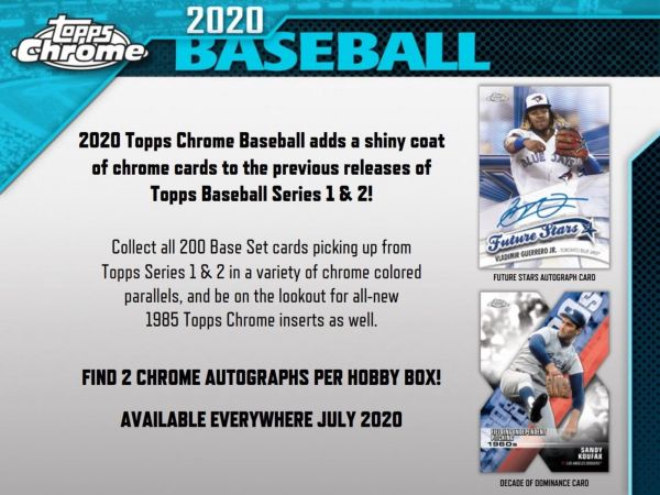 2020 Topps Chrome Baseball Jumbo 8 Box (Case)