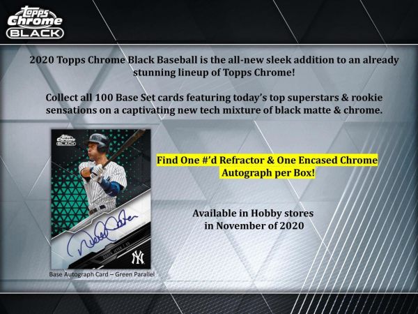 2020 Topps Chrome Black Baseball Hobby (Box)