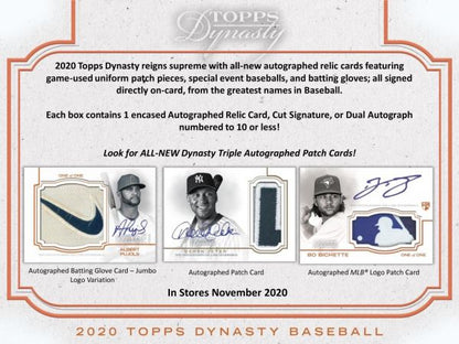 2020 Topps Dynasty Baseball Hobby 5 Box (Case)