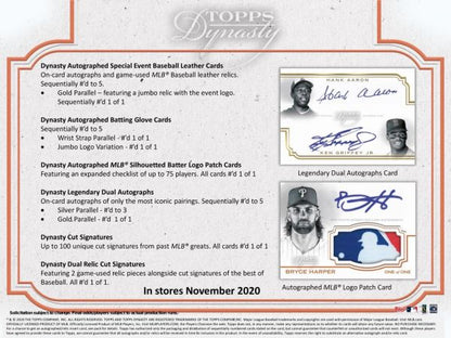 2020 Topps Dynasty Baseball Hobby 5 Box (Case)