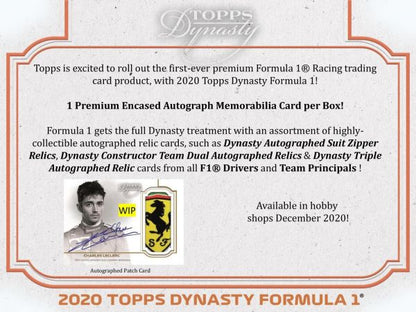 2020 Topps Dynasty Formula 1 Racing Hobby (Box)