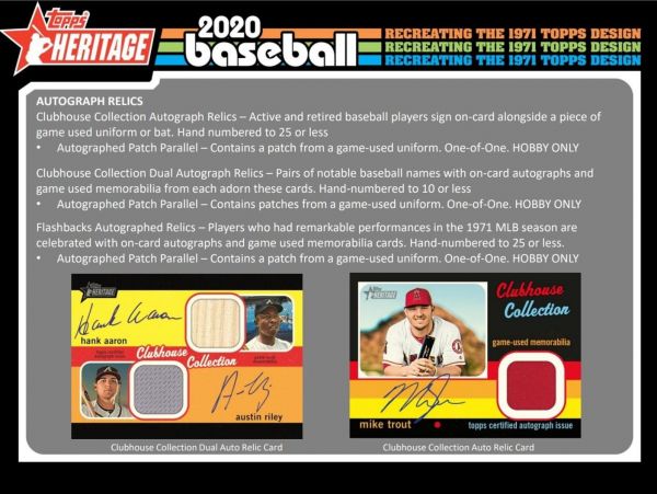 2020 Topps Heritage Baseball Hobby 12 Box (Case)