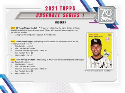 2021 Topps Series 1 Baseball Hobby 12 Box (Case)